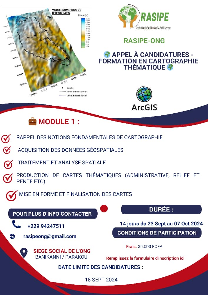 🌍 APPEL À CANDIDATURES - FORMATION EN CARTOGRAPHIE THÉMATIQUE 🌍