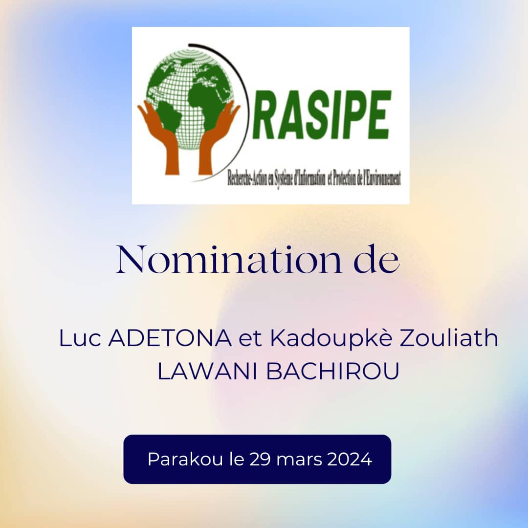 Nouvelles nominations clés au sein de RASiPE ONG